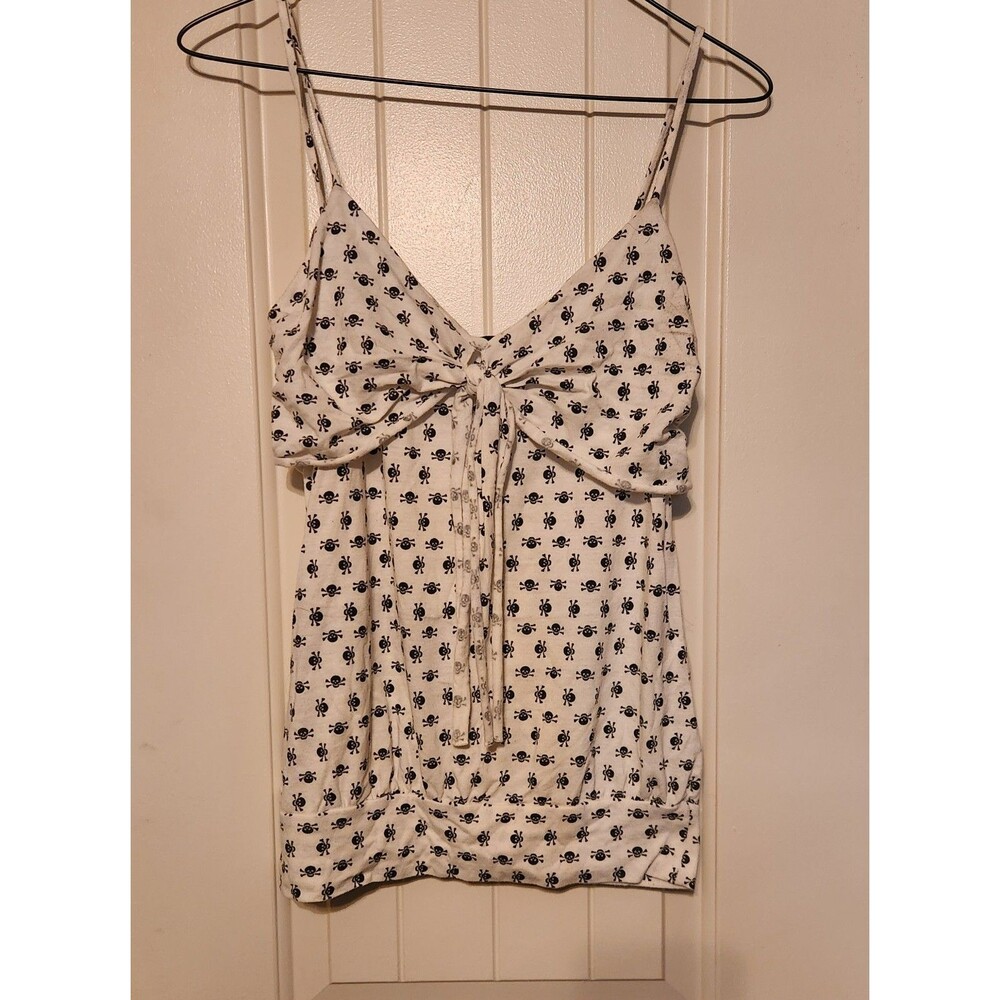 Vintage Y2K Wet Seal Strappy Skull And Crossbones Tank Top